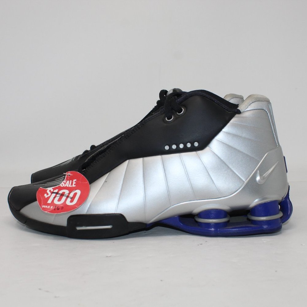 Nike Shox BB4 Retro NWT Men's 9 Vince Carter Black/Metallic Silver AT7843-001 - Picture 1 of 13